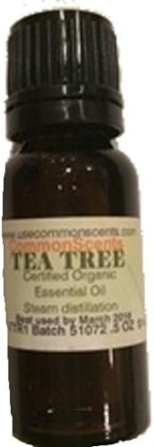 CommonScents Organic Tea Tree Essential Oil .5 Oz., 100% Pure Therapeutic Grade