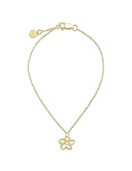 Plumeria Bracelet with Diamond in 14K Yellow Gold (10mm)