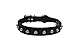 Angel Pet Supplies Leather Studded Cat Collar with Safety Elastic Stretch, 12 by 1/2-Inch, Black