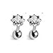 PIERCE ME 2pcs Tragus/Cartilage Piercing Stud 5mm Clear Square CZ Prong Set