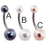 Pearl navel ring