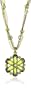 1928 Jewelry Bright Brass Green Floral Organza Necklace