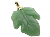 Jade Imperial Leaf Pendant, 14k Gold - B0002A090E