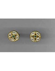 22kt Yellow Gold Diamond Pave Round Stud Earring Fashion Jewelry