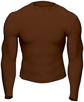 MMA - Rash Guard for Men Compression, Workout & UV/SPF Sun Protection Shirt - Thin (L - US Medium, Brown)