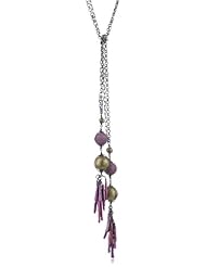 Deanna Hamro Atelier "Zola" Cyclamen Opal Pave and Tassel Brass Necklace