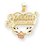 10k Two-Tone Special Grandma in Heart Charm