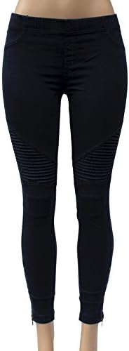 BeulahWomens Ankle Zip Moto Pant Medium Jet Black
