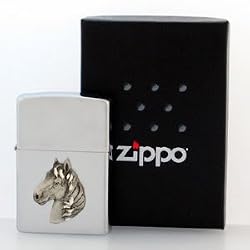 Free Form Horse Pewter Emblem Zippo Lighter
