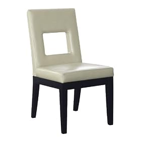 6 Eggshell Nicole Leather Parsons Dining Room Chairs