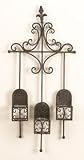 Fluer De Lis Wrought Iron Brown Candle Holder Votive