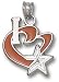 Houston Astros 14KT Gold " I Heart Star" Star 3/4" Enameled Pendant