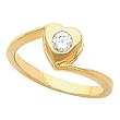 14K Yellow Gold Diamond Heart Ring - 0.15 Ct.