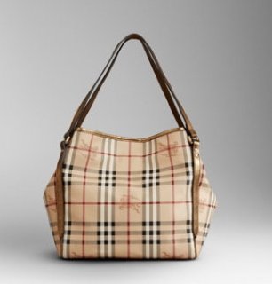 Burberry Logo Crest Check Print Tote