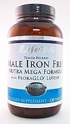 Male Iron Free Nutra Mega Multi Vitamin/Mineral w Prostate Support - 120 - Tablet