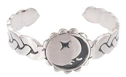Celtic Night Sleeping Moon Man Pewter Bracelet