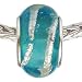 LovingtheBead &copy; 'Turquoise & Silver' Murano Glass Slide-On & Slide-Off Charm