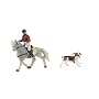 Exclusive to Amazon.co.uk.  Le Toy Van - Papo Riding Set 1 Male Rider with Horse  (Andalusian with Saddle / Rider / Farm Dog)