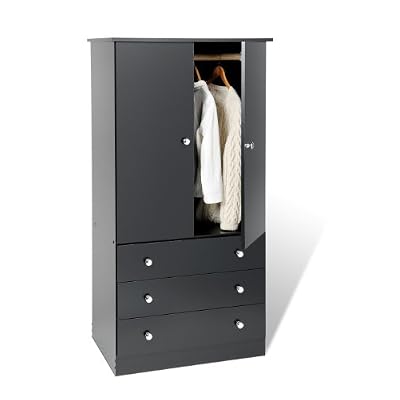 Prepac Black Juvenile Wardrobe