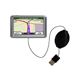 Retractable USB Cable for the Garmin Nuvi 250 with Power Hot Sync and Charge capabilities - Gomadic Brand w/ TipExchange Technology