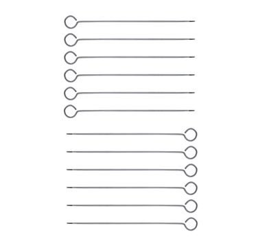 NEW, 8-Inch Long Stainless Steel Skewers, Barbecue Skewers, BBQ Skewers, Shish Kebab Kabob Skewers, Ring-Tip Handle, 1-Dozen Jardin, Pelouse, Entretien