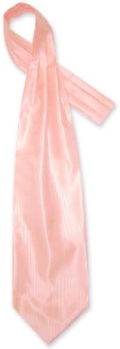 Antonio Ricci ASCOT Solid PEACH Ribbed Pattern Color Cravat Men's Neck Tie