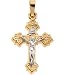 Jewelry : 14K Two Tone Gold Crucifix Pendant