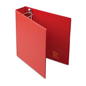 Heavy-Duty Vinyl EZD Ring Reference Binder, 2 Capacity, Red