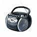 Supersonic SC-712 Portable Boombox with CD, Cassette & Recorder and AM/FM radio AC/DC/Battery Operated (BLACK)