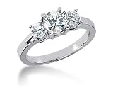 0.50CTW Classic Round Three Stone Ring in 14k White Gold