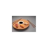 TruBamoo Yin Circular Sushi Board with White Plate 5