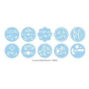 CHALK STENCILS 10PK ACCENTS Papercraft, Scrapbooking 