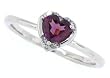 0.53Ct Heart Shaped Rodolite and Diamond Ring in 10Kt White Gold