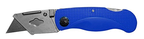 SE KU252BL 6-Inch Folding Utility Knife with 5 Extra Blades, Blue