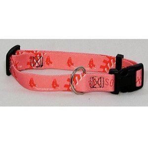 Boston Red Sox Pink Large Pet Dog Collar (Large)