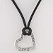 Heart Shaped Sterling Silver Live, Love, Laugh Affirmation Band on Black Satin Cord, #9868