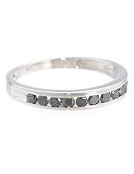 10k Gold Channel-Set Black Diamond Ring (1/2 cttw)