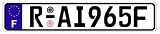 EuroPlate - Authentic 21 France European Economic Community (EEC) Reflective Plate - Random