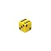 16mm d6 Square Cornered Opaque Dice, Yellow w/Black