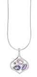 Boma Sterling Silver Amethyst, Light Amethyst and Iolite Cluster Neckace, 18"