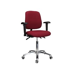 Perch Multi-Task Office Desk Chair in Chrome 20 - 28 (Glides Imperial Fabric) by Perch Chairs & Stools