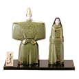 瑞祥立雛（天龍寺青磁釉・大）<br>（陶器/雛人形）