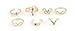 Sankuwen Fashional 7pcs Stack Plain Rings Cute Eye Bowknot Crown Rhinestone Joint Rings