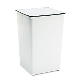 Trash Container, Base, 36 Gallon, Swing Top, White SAF9666WH by Safco