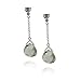 14k White Gold Green Amethyst Briolette Drop Earrings