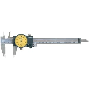 Mitutoyo 505-681, Dial Caliper, 0 - 150mm X 0.01mm, 1mm per Rev., Yellow Face by 