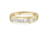 Mens 14k Yellow Gold 0.50 ctw Princess Cut Diamond Wedding Band