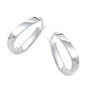 SILVER SQUARE HANDBAG SHAPE HOOP EARRINGS