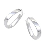 Silver Square Handbag Shape Hoop Earrings