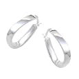 Silver Square Handbag Shape Hoop Earrings'